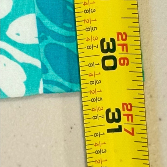 Lily Pulitzer Cotton Straight Leg Pants Palm Tree Print‎ Turquoise Size 10 - Picture 9 of 9